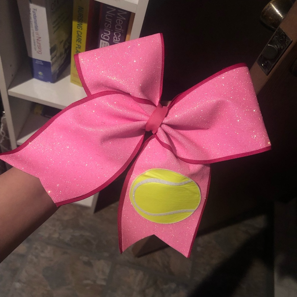 Pink tennis glitter bow